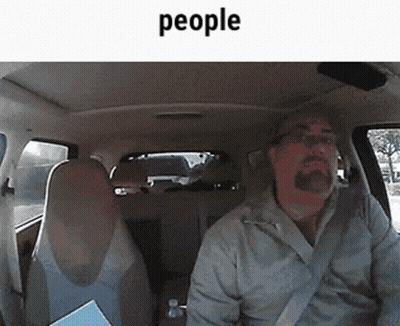 Man Sitting In Back Seat Of Car Saying People GIF