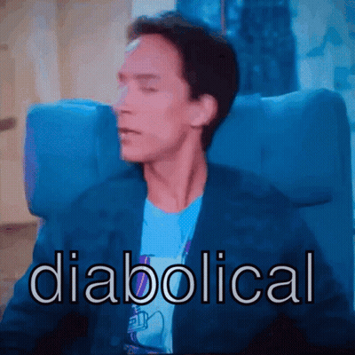 Man Sitting In Blue Chair Diabolical GIF