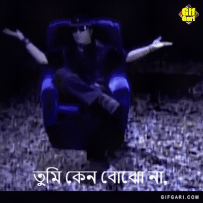 Man Sitting In Blue Chair With Arms Outstretched Before Crowd GIF