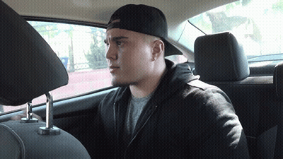 Man Sitting In Car Back Seat GIF