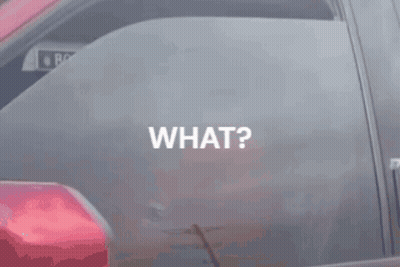 Man Sitting In Car With Boba Sticker On Windshield GIF