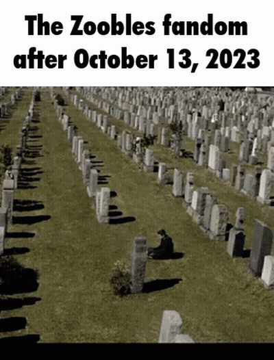 Man Sitting in Cemetery With Zoobles Fandom After October 13 2023