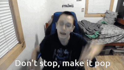 Man Sitting In Chair Don't Stop Make It Pop GIF