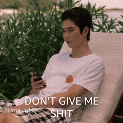 Man Sitting In Chair Looking At Phone Don't Give Me Shit GIF