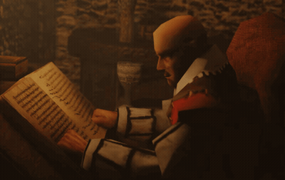 Man Sitting In Chair Reading Foreign Language Book GIF
