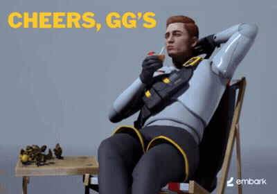 Man Sitting In Chair Saying Cheers GG GIF