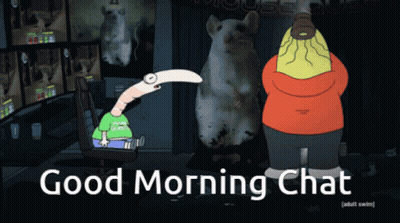 Man Sitting In Chair Saying Good Morning Chat GIF