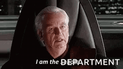 Man Sitting In Chair Saying I Am The Department GIF