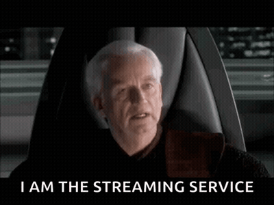 Man Sitting In Chair Saying I Am The Streaming Service GIF