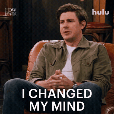 Man Sitting In Chair Saying I Changed My Mind GIF