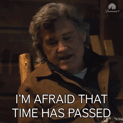 Man Sitting In Chair Saying I'm Afraid That Time Has Passed GIF