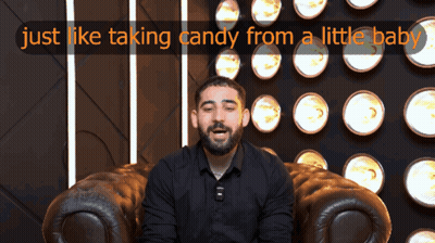 Man Sitting In Chair Saying Just Like Taking Candy From A Little Baby GIF