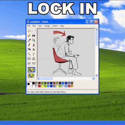 Man Sitting In Chair Saying Lock In On Computer Screen GIF