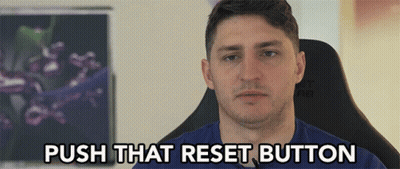 Man Sitting In Chair Saying Push That Reset Button GIF