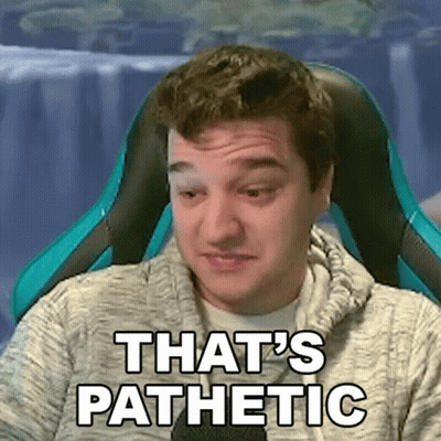 Man Sitting In Chair Saying That's Pathetic GIF