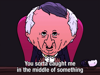 Man Sitting In Chair Saying You Sorta Caught Me GIF