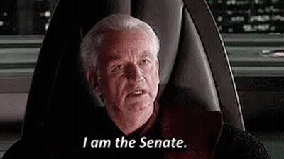 Man Sitting In Chair Says I Am The Senate GIF