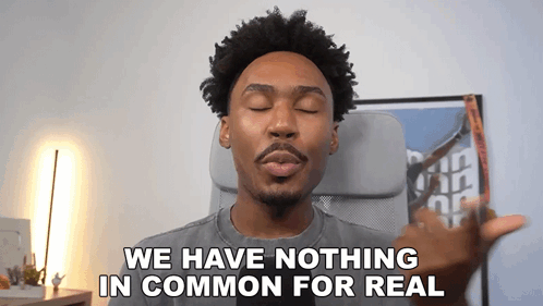 Man Sitting In Chair With Eyes Closed Saying We Have Nothing In Common GIF