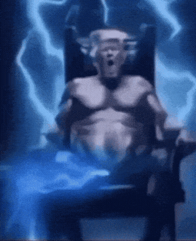 Man Sitting In Chair With Lightning Bolt GIF