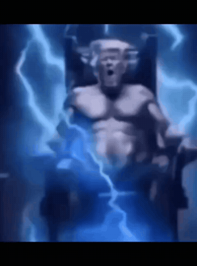 Man Sitting In Chair With Lightning Bolt GIF