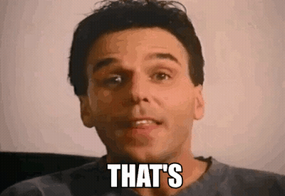 Man Sitting In Chair With That's On Face GIF