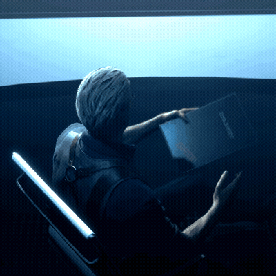 Man Sitting In Dark Room Holding Book Saying Cool Space GIF