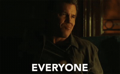 Man Sitting In Dark Room Saying Everyone GIF