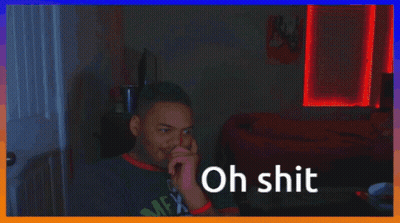 Man Sitting In Dark Room Saying Oh Shit GIF