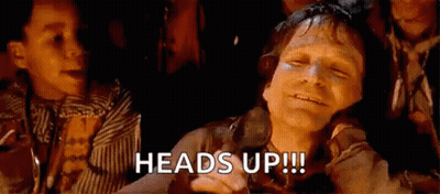 Man Sitting In Front Of Children Saying Heads Up GIF