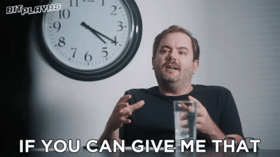 Man Sitting In Front Of Clock Saying If You Can Give Me That GIF