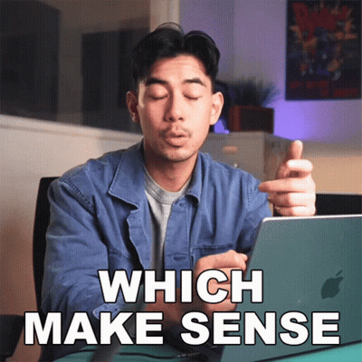 Man Sitting In Front Of Laptop Saying Which Make Sense GIF