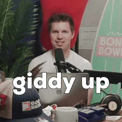 Man Sitting In Front Of Microphone Giddy Up GIF
