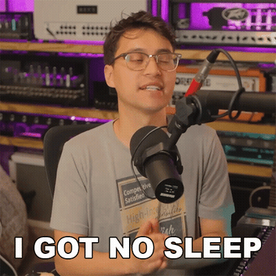 Man Sitting In Front Of Microphone No Sleep GIF
