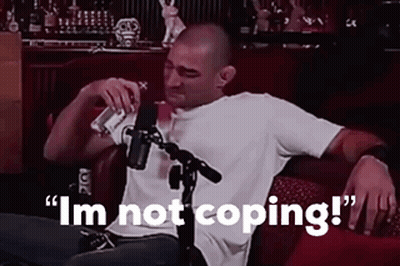 Man Sitting In Front Of Microphone Saying Im Not Coping GIF