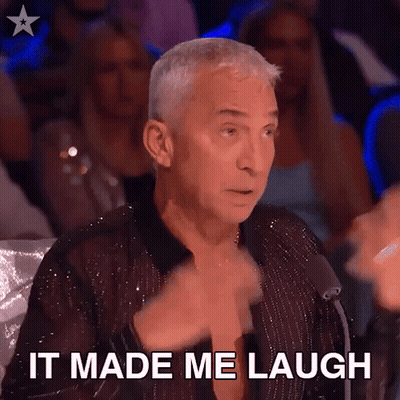Man Sitting In Front Of Microphone Saying It Made Me Laugh GIF
