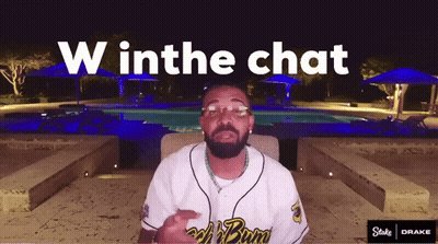 Man Sitting In Front Of Pool With W In Chat GIF