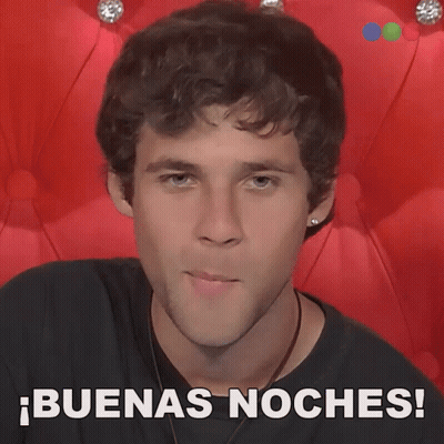 Man Sitting In Front Of Red Couch Buenas Noches GIF