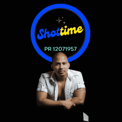 Man Sitting In Front Of Shottime Logo GIF