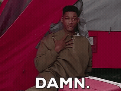 Man Sitting In Front Of Tent Hand On Chest Damn GIF