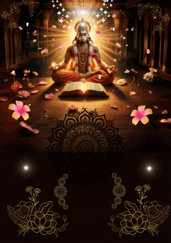 Man Sitting In Lotus Position With Open Book GIF