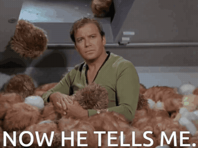 Man Sitting In Stuffed Animals Saying Now He Tells Me GIF