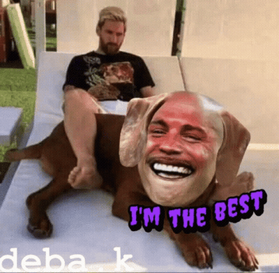Man Sitting Next To Dog Saying I'm The Best GIF