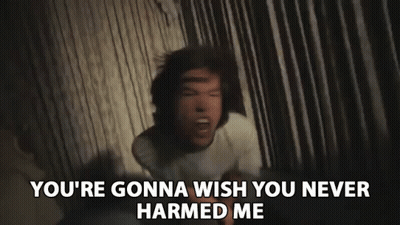 Man Sitting On Bed Hands On Chest You're Gonna Wish You Never Harmed Me GIF