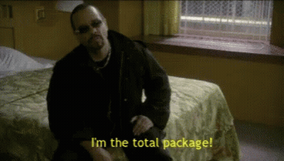 Man Sitting On Bed Saying I'm The Total Package GIF