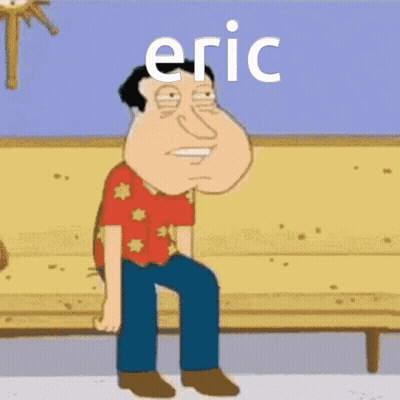 Man Sitting On Bench Saying Eric GIF