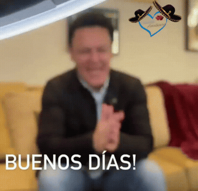Man Sitting On Couch Buenos Dias GIF
