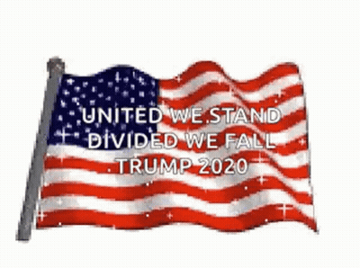 Man Sitting On Couch Next To Man Standing By Trump Sign GIF