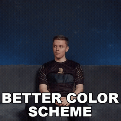 Man Sitting On Couch Saying Better Color Scheme GIF
