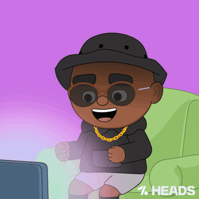 Man Sitting On Couch Saying Heads GIF