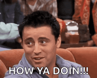 Man Sitting On Couch Saying How Ya Doin GIF